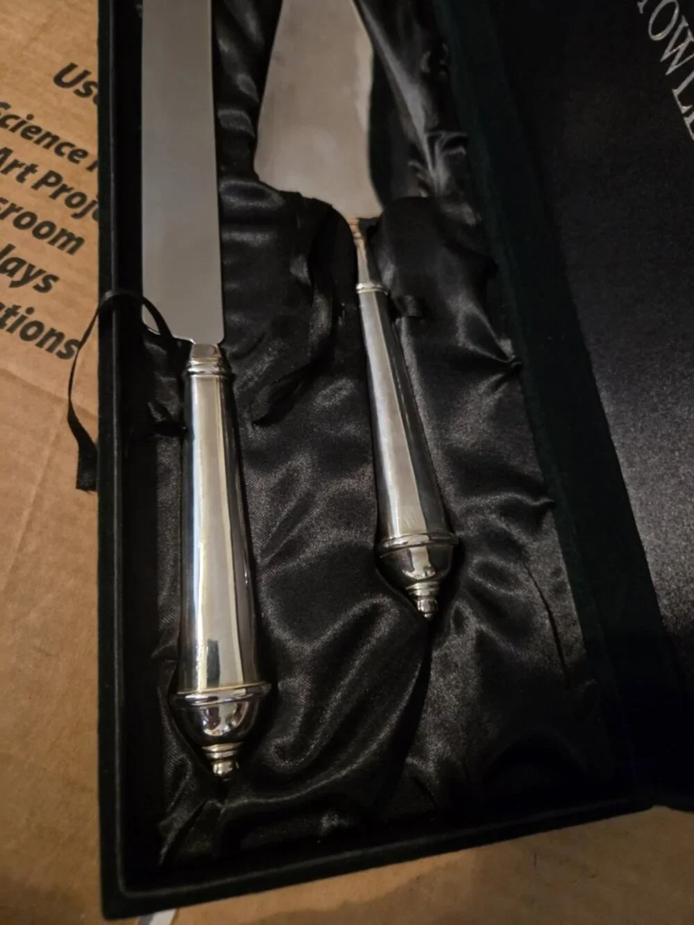 Vintage Boxed Set Towle Silverplate Cake Pie & Knife Server Wedding Anniversary